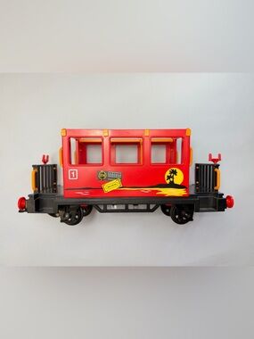 Playmobil Sunset Passenger Train Car 4117 Red 1980 Geobra Germany READ PLEASE